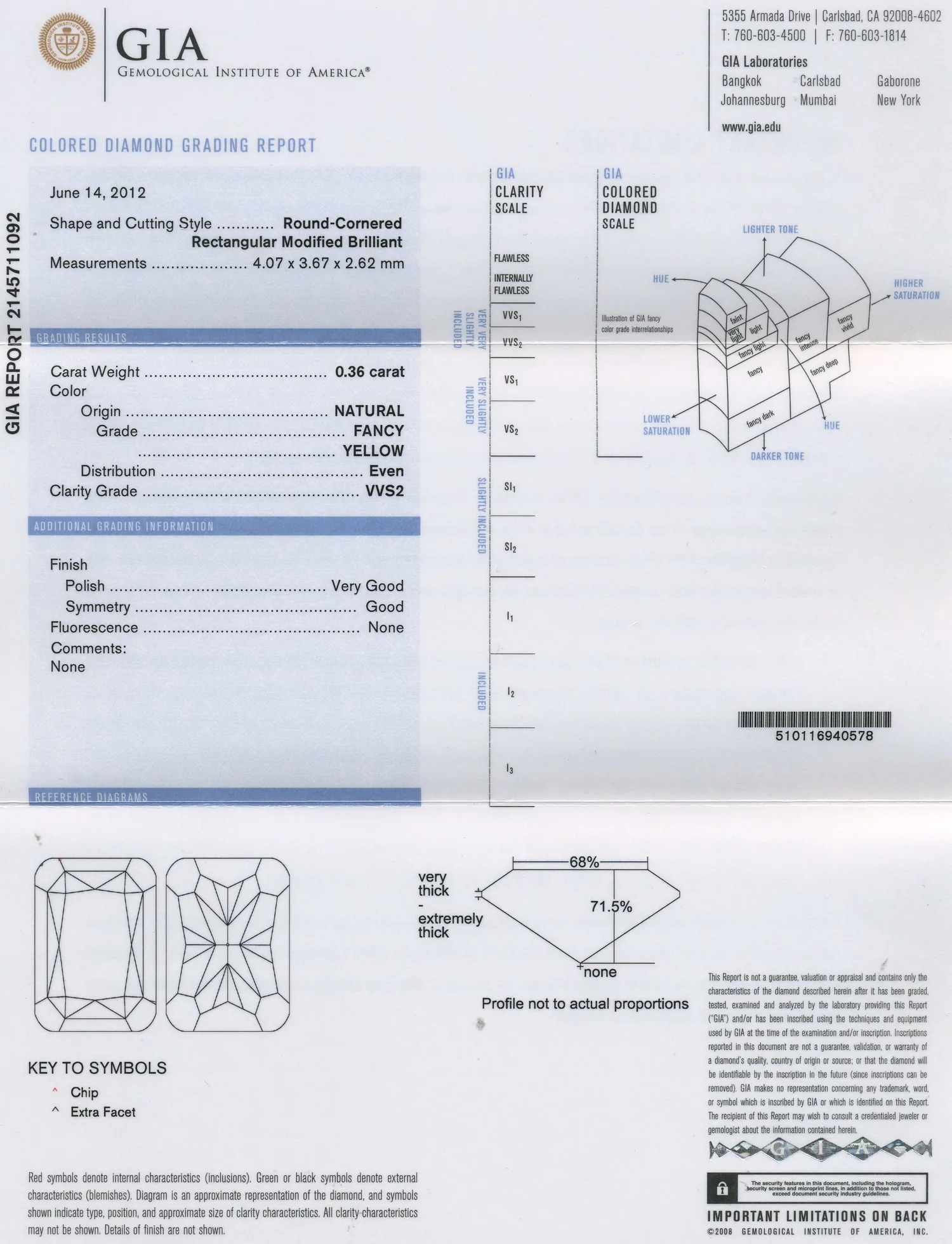 GIA grading report for item R4897