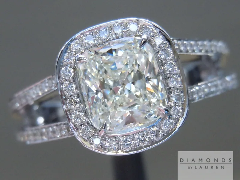 1.10ct K VS1 Cushion Cut Diamond Ring R4926