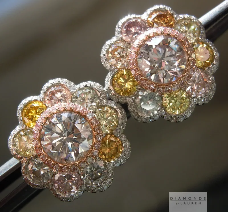 4.72ctw Fancy Colored Diamond Earrings R4982