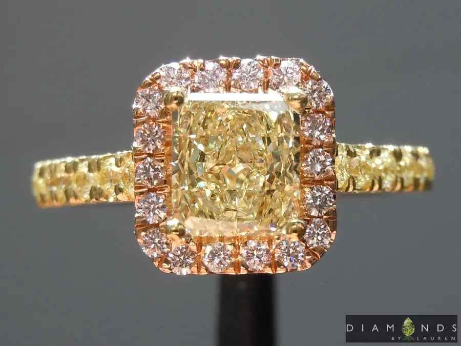 1.01ct  Yellow Radiant Cut Diamond Ring R5020
