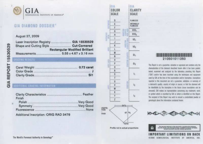 GIA grading report for item R5067