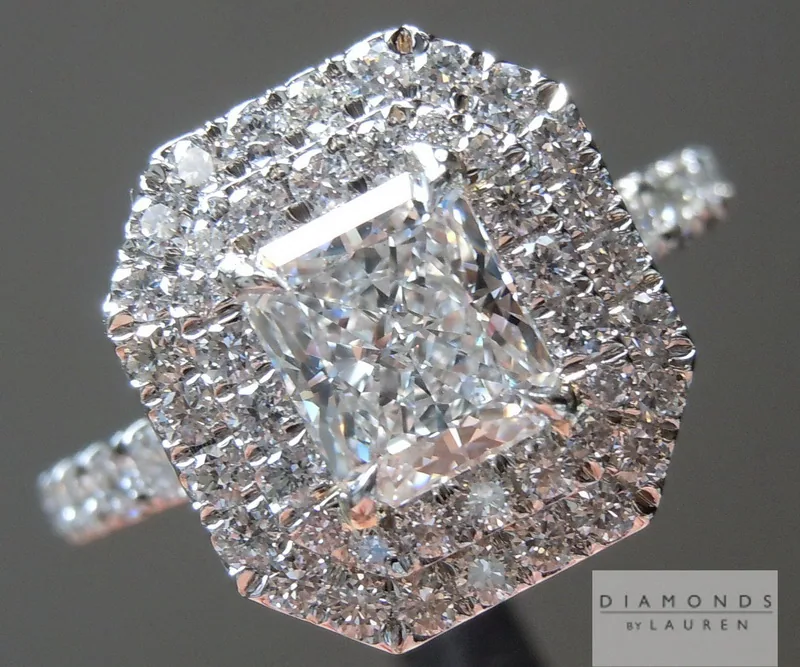 0.91ct D VS1 Radiant Cut Diamond Ring R5070