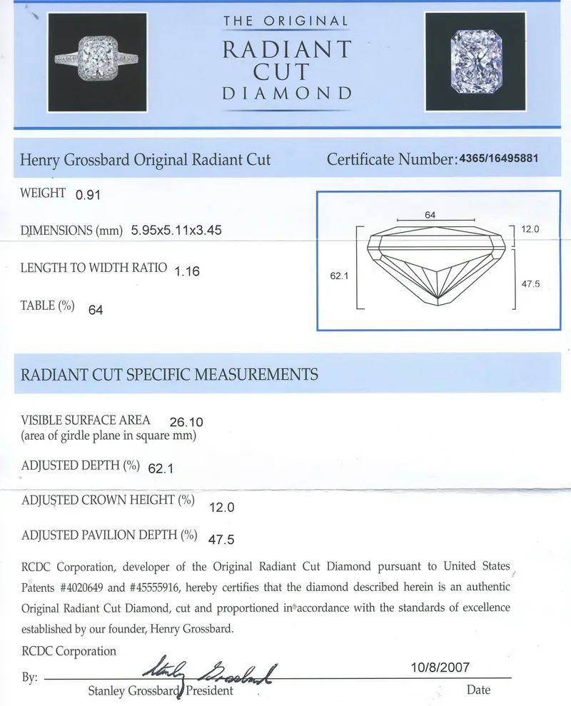 GIA grading report for item R5070