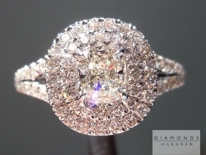 0.53ct J VVS2 Cushion Cut Diamond Ring R5090