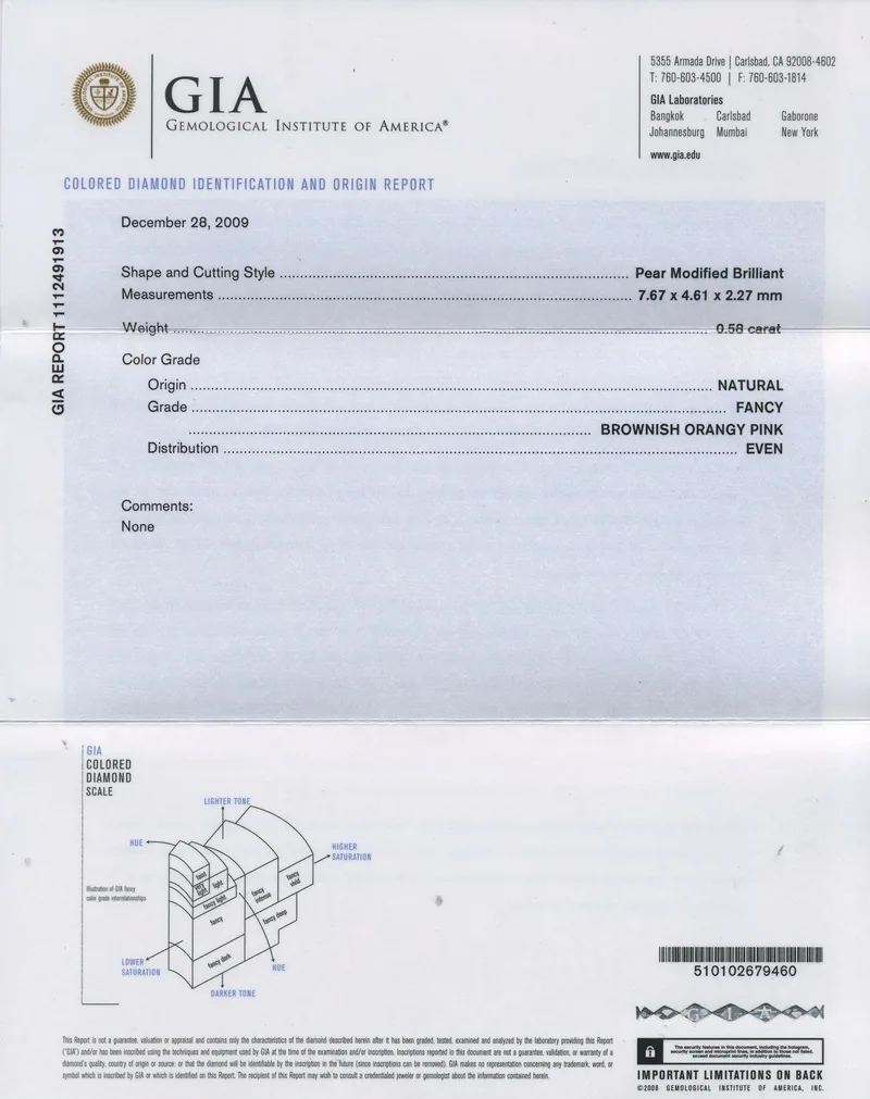 GIA grading report for item R5114