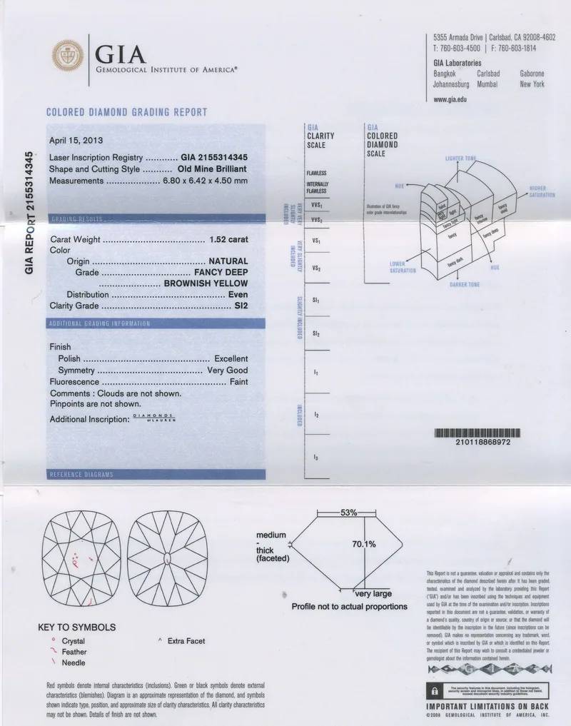 GIA grading report for item R5166