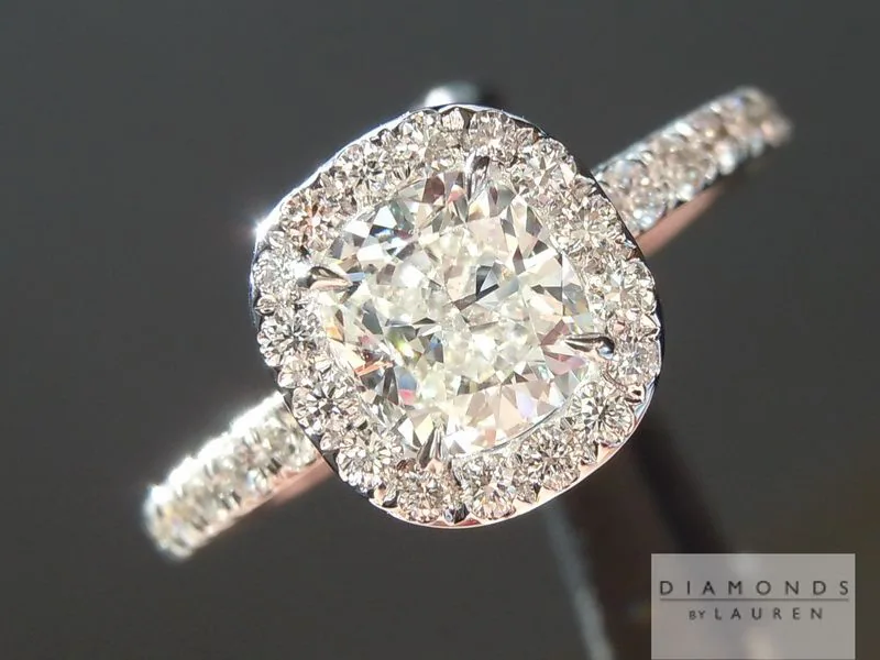 0.80ct J SI1 Cushion Cut Diamond Ring R5211