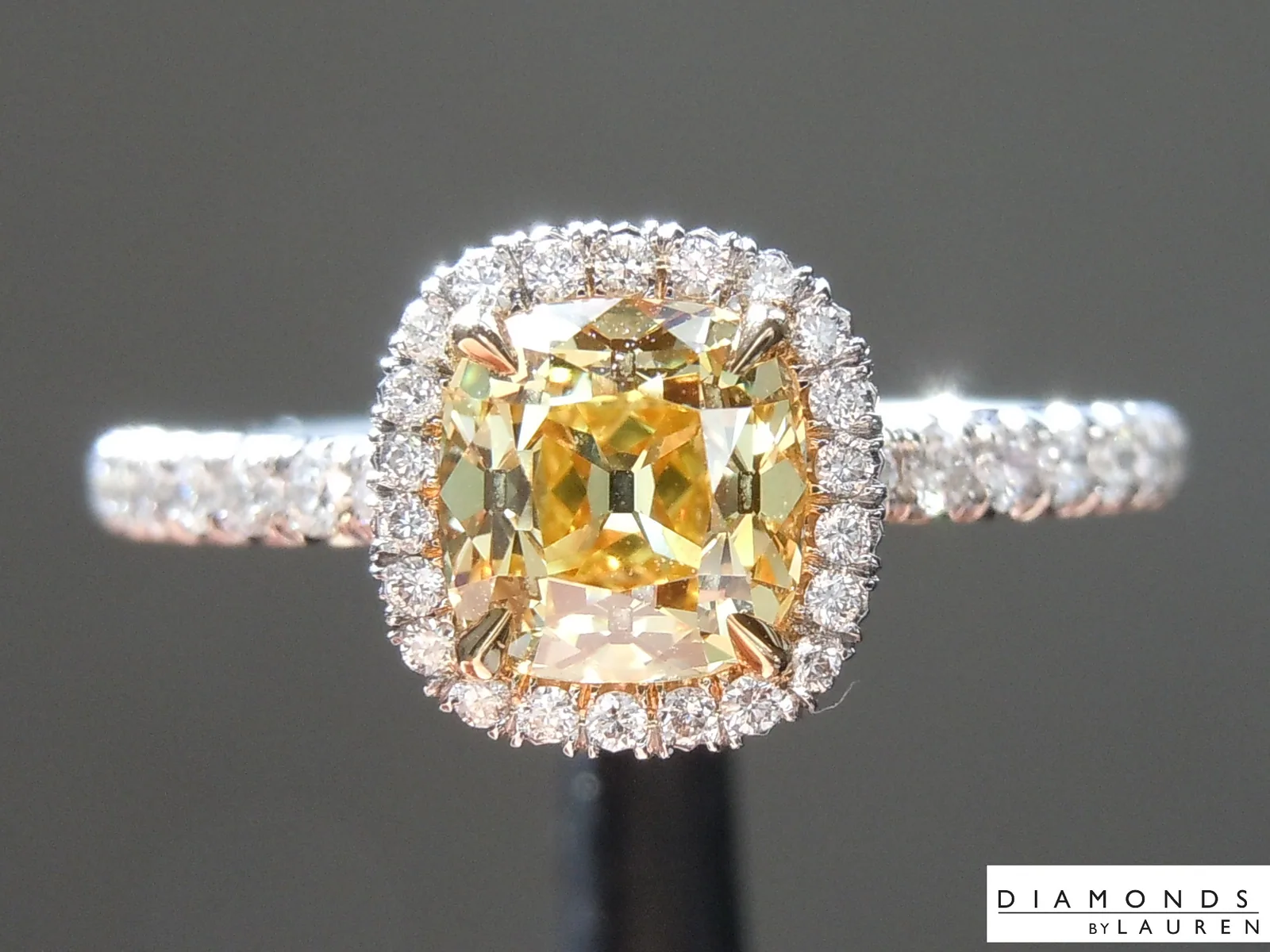 0.85ct Yellow VS2 Old Mine Brilliant Diamond Ring R5299