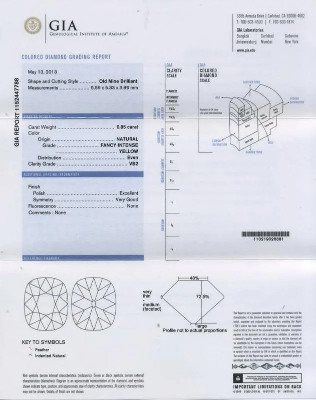 GIA grading report for item R5299