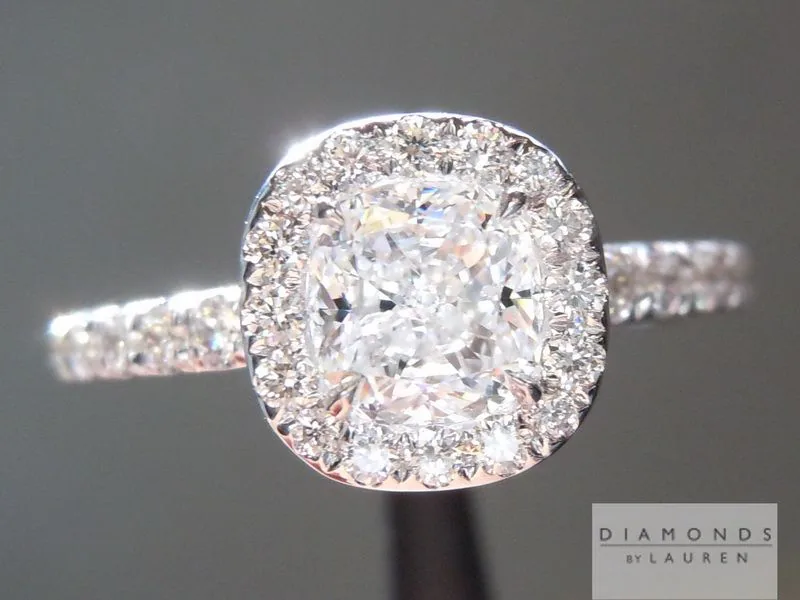 0.71ct D I1 Cushion Cut Diamond Ring R5316