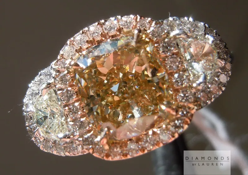 2.02ct Brown Yellow SI2 Cushion Cut Diamond Ring R5361