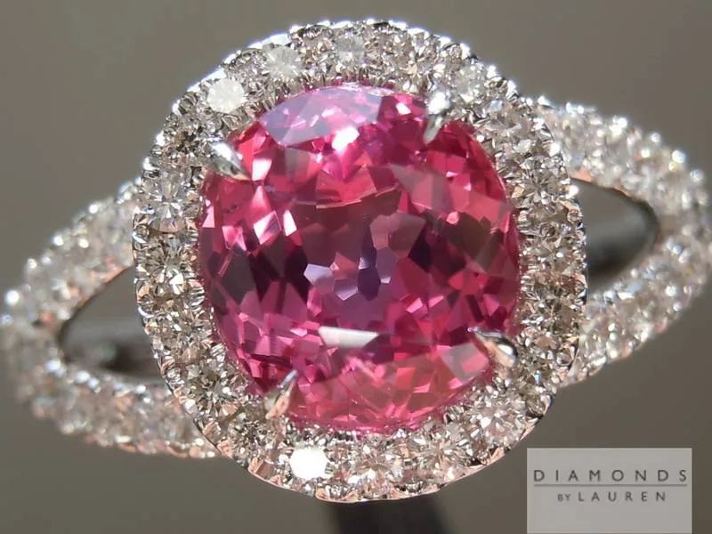 1.95ct Pink Cushion Cut Sapphire Ring R5367