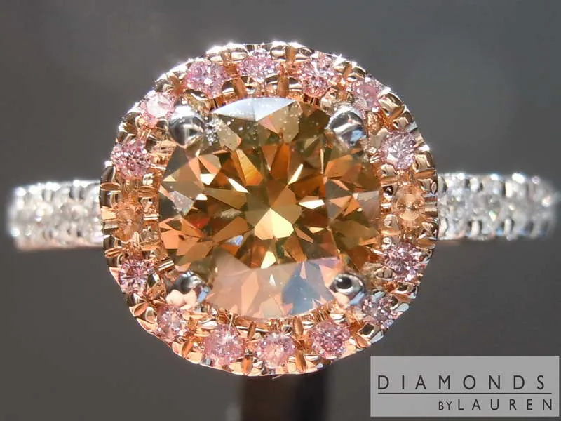 1.15ct Brown-Yellow SI1 Round Brilliant Diamond Ring R5414