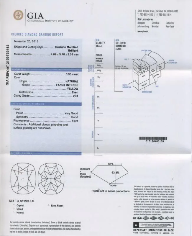 GIA grading report for item R5445