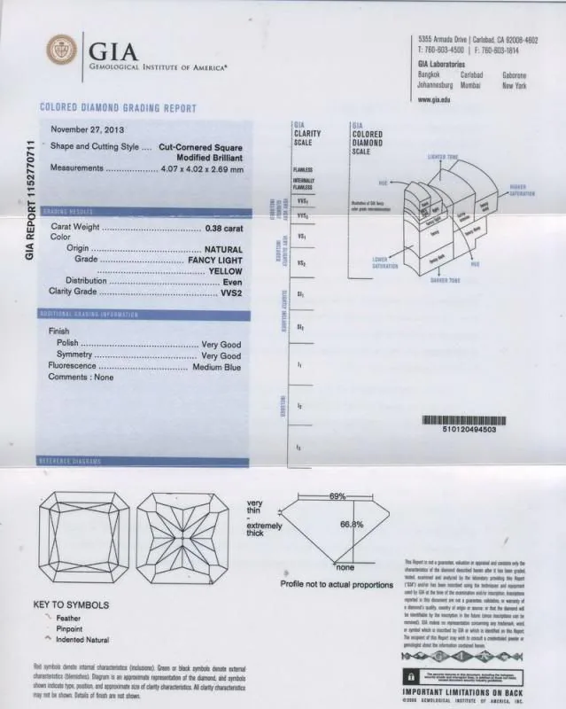 GIA grading report for item R5482