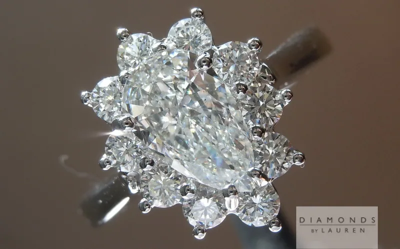 0.90ct E SI1 Pear Shape Diamond Ring R5733