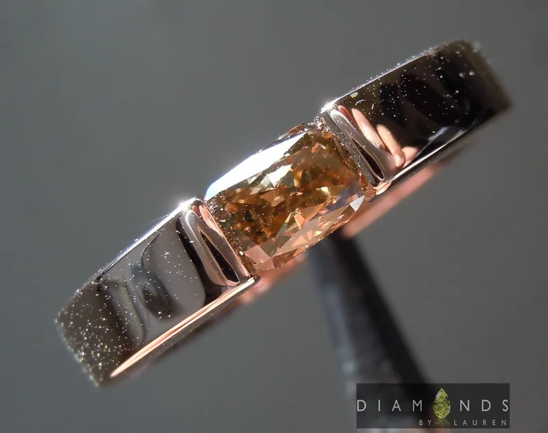 1.04ct Deep Brown SI1 Cushion Cut Diamond Ring R5756