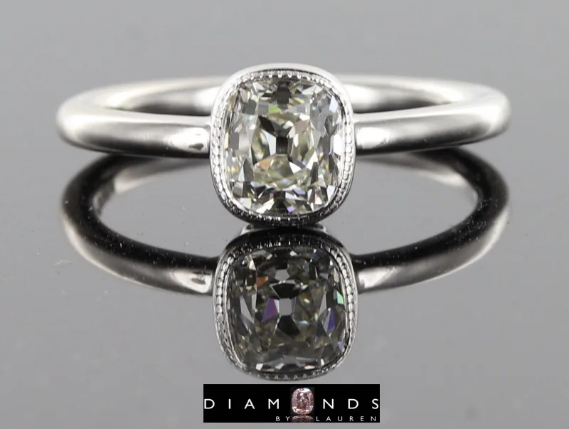 1.01ct J VS2 Cushion Cut Diamond Ring R5856