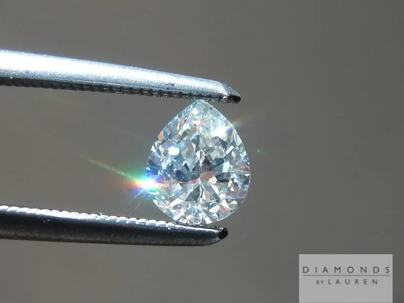 0.36ct Light Green VS1 Pear Shape Diamond Ring R5891
