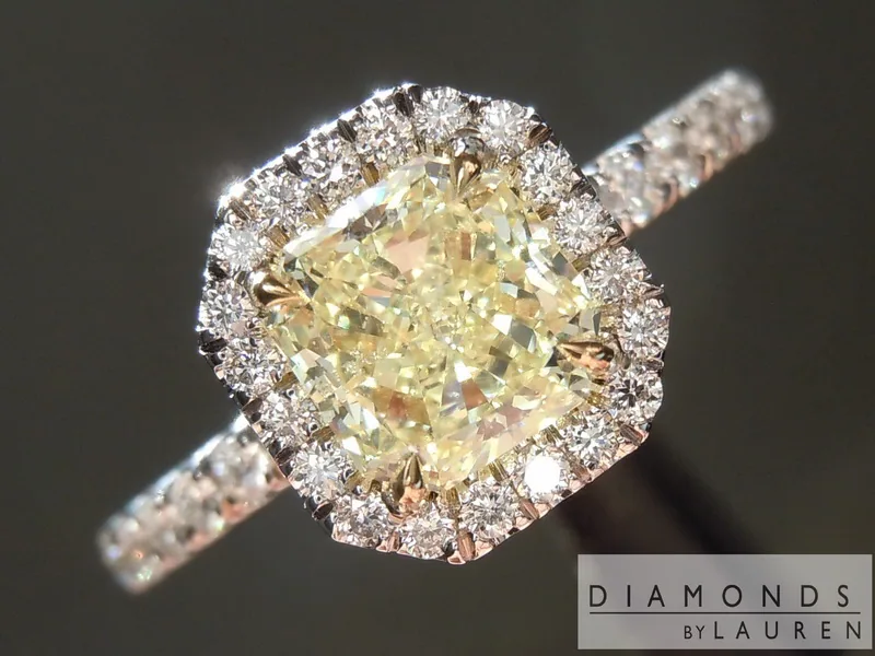 1.00ct Fancy Yellow SI2 Radiant Cut Diamond Ring R5964