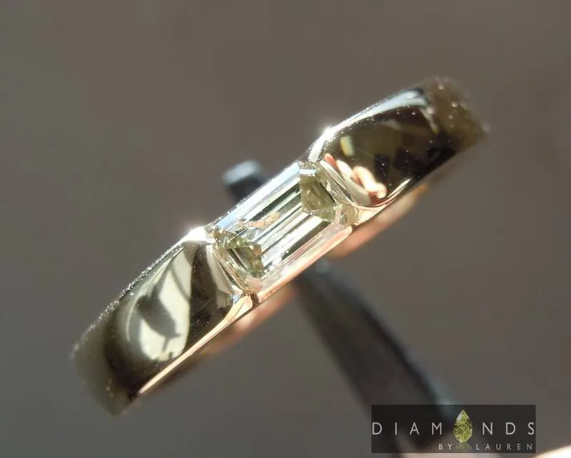 0.40ct Y-Z I1 Emerald Cut Diamond Ring R6003