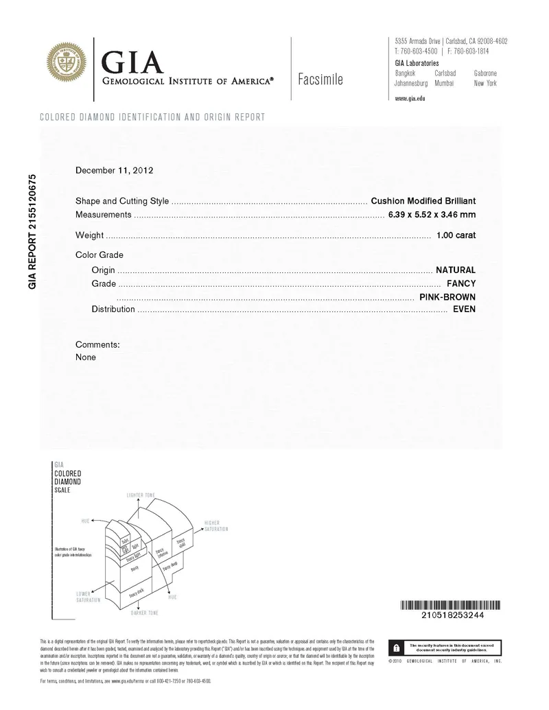 GIA grading report for item R6124