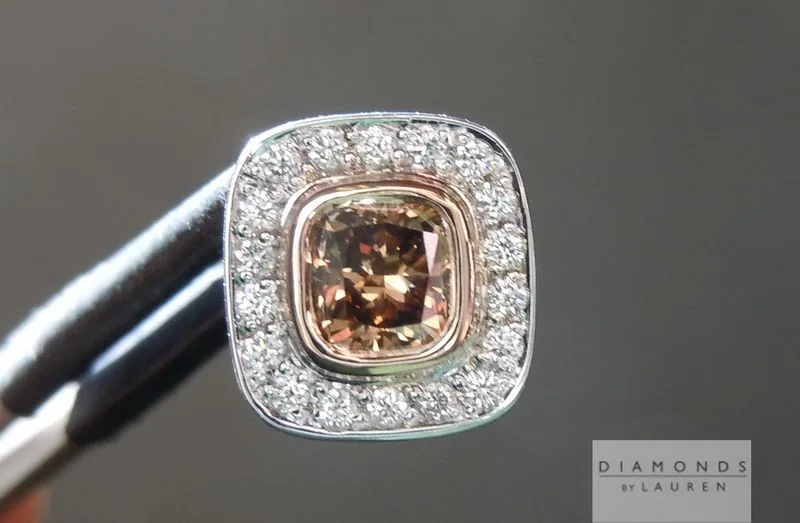 0.60ct Brown SI1 Cushion Cut Diamond Pendant R6162