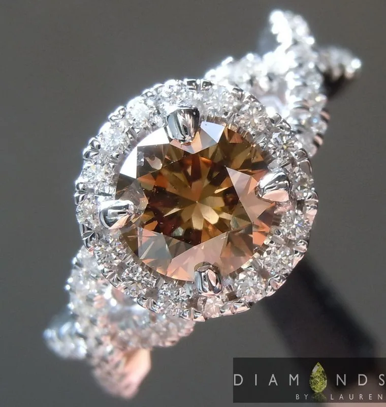 1.06ct Brown I1 Round Brilliant Diamond Ring R6187