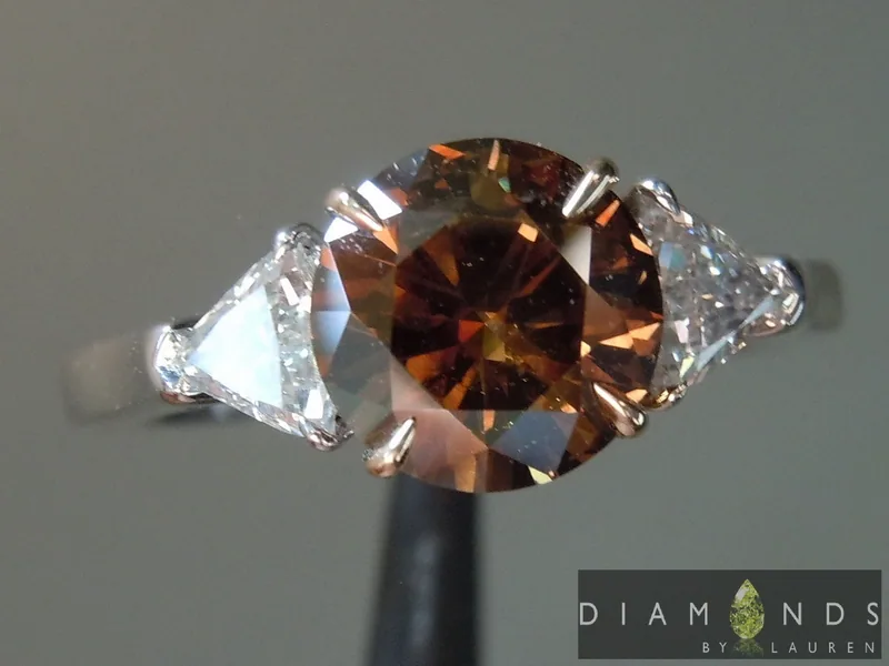 1.32ct Brown I1 Round Brilliant Diamond Ring R6200