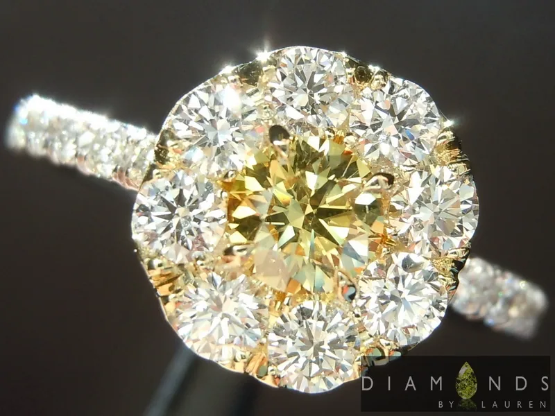 0.29ct Deep Yellow SI2 Round Brilliant Diamond Ring R6236