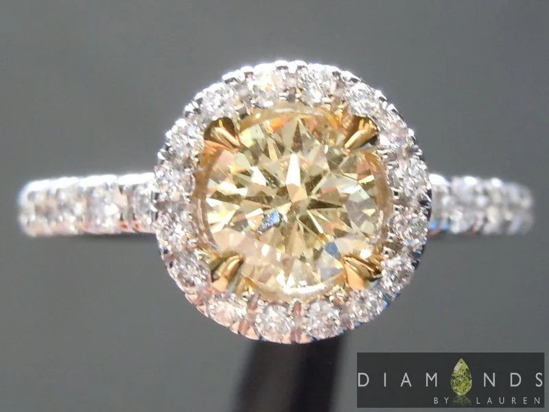 0.57ct Brownish Yellow I1 Round Brilliant Diamond Ring R6336