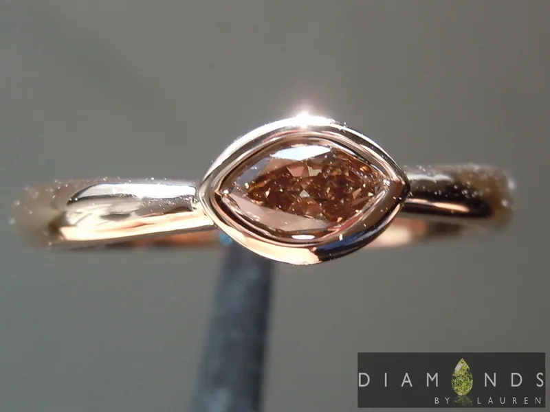 0.23ct Fancy Brown SI1 Marquise Diamond Ring R6370