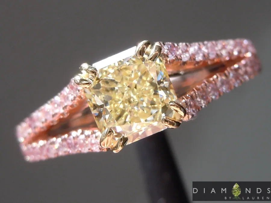 1.01ct Y-Z SI1 Radiant Cut Diamond Ring R6402
