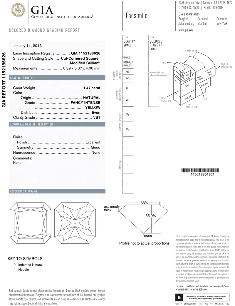 GIA grading report for item R6431