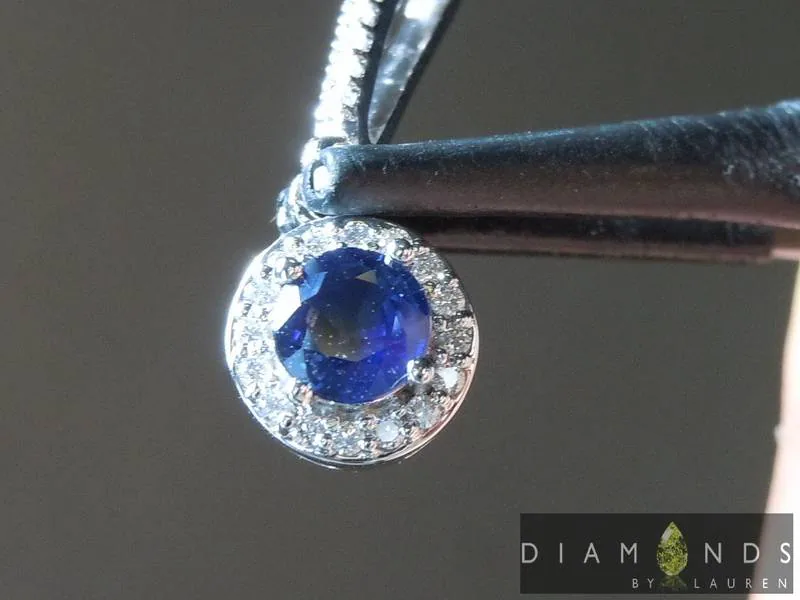 0.57ct Blue Round Brilliant Sapphire Pendant R6470