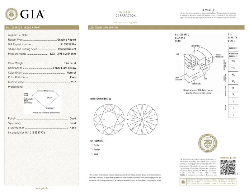 GIA grading report for item R6575