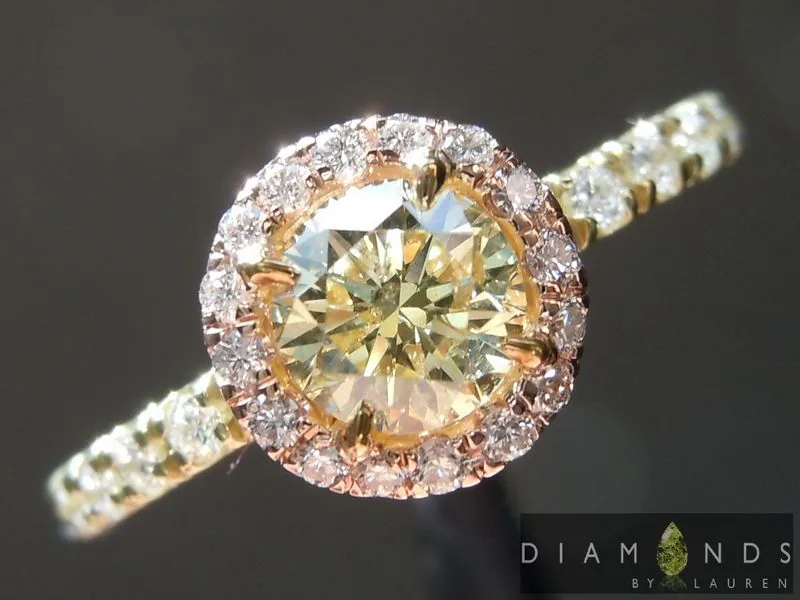 0.49ct Fancy Light Yellow I1 Round Brilliant Diamond Ring R6577