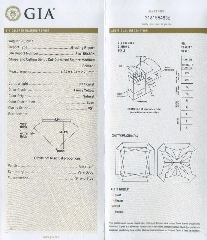 GIA grading report for item R6582