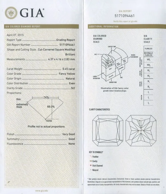 GIA grading report for item R6589