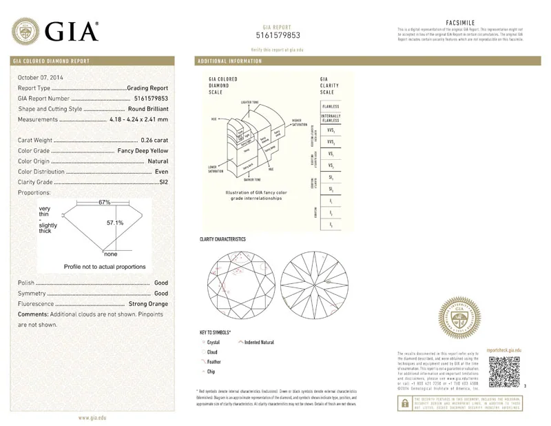 GIA grading report for item R6607