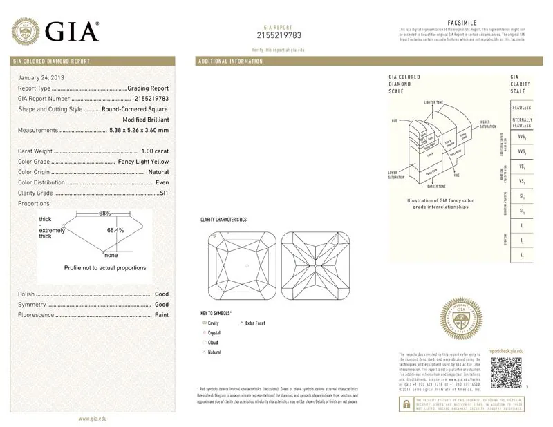 GIA grading report for item R6627