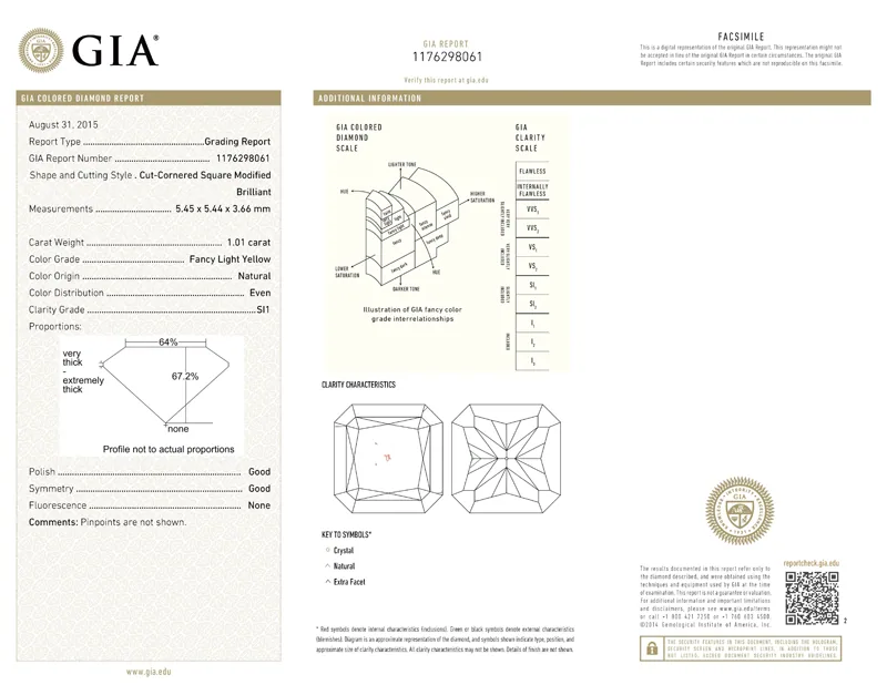 GIA grading report for item R6642