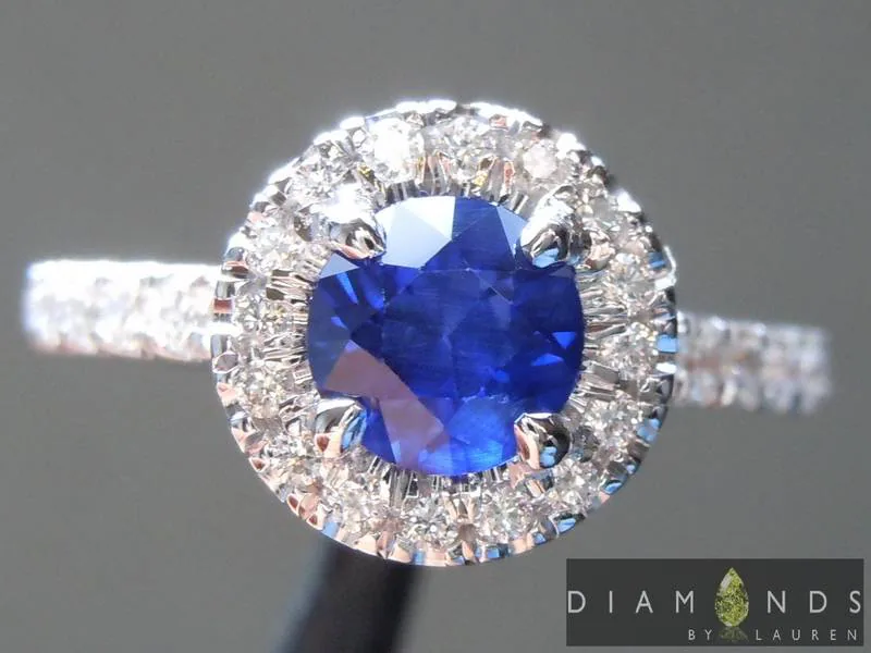 0.81ct Blue Round Brilliant Sapphire Ring R6645