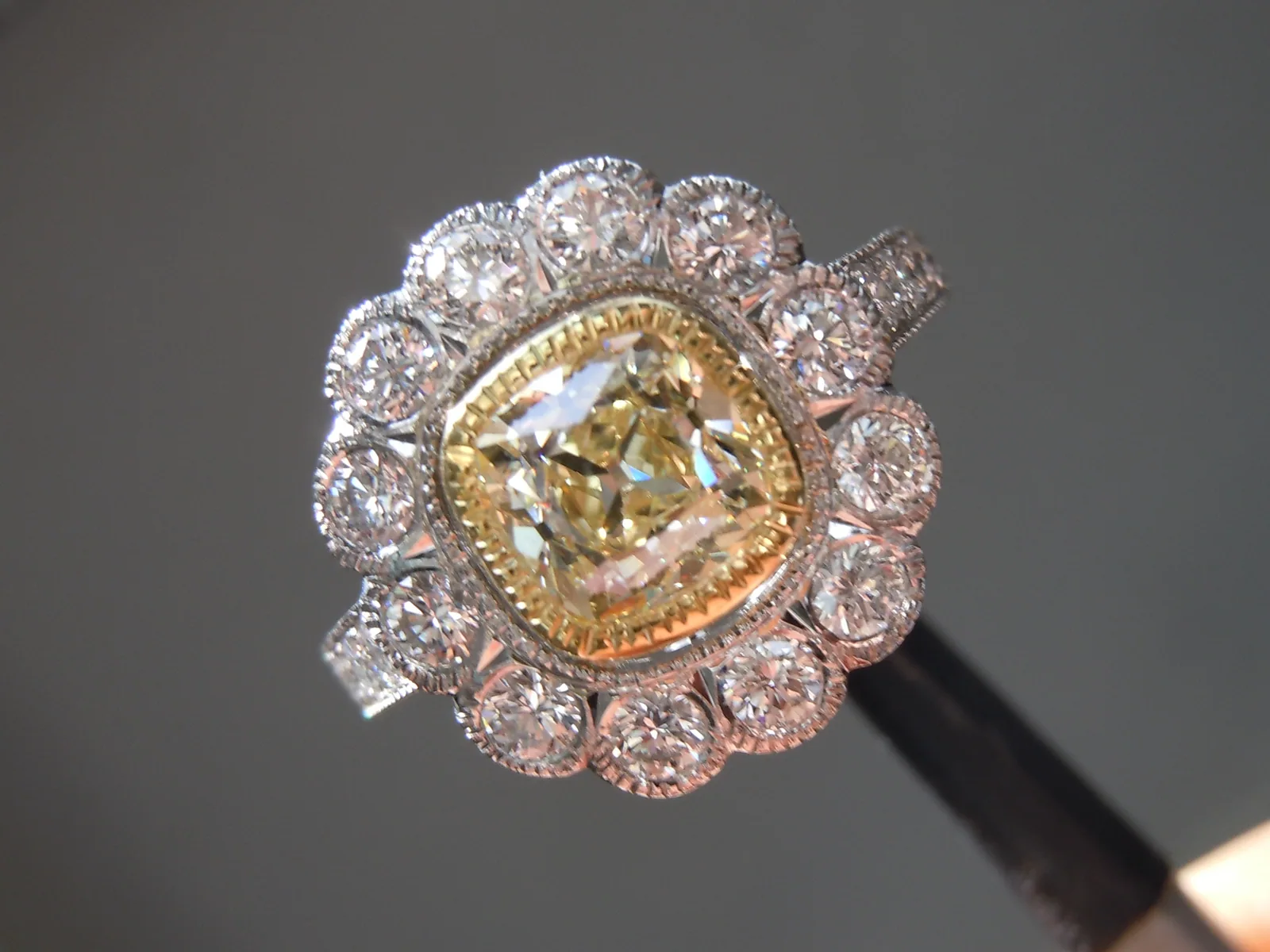 1.12ct O-P SI1 Old Mine Brilliant Diamond Ring R6711