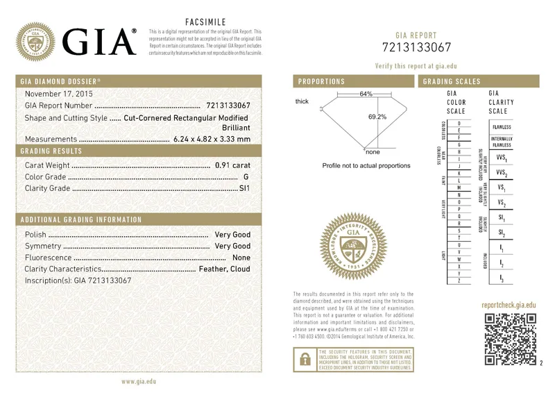 GIA grading report for item R6802