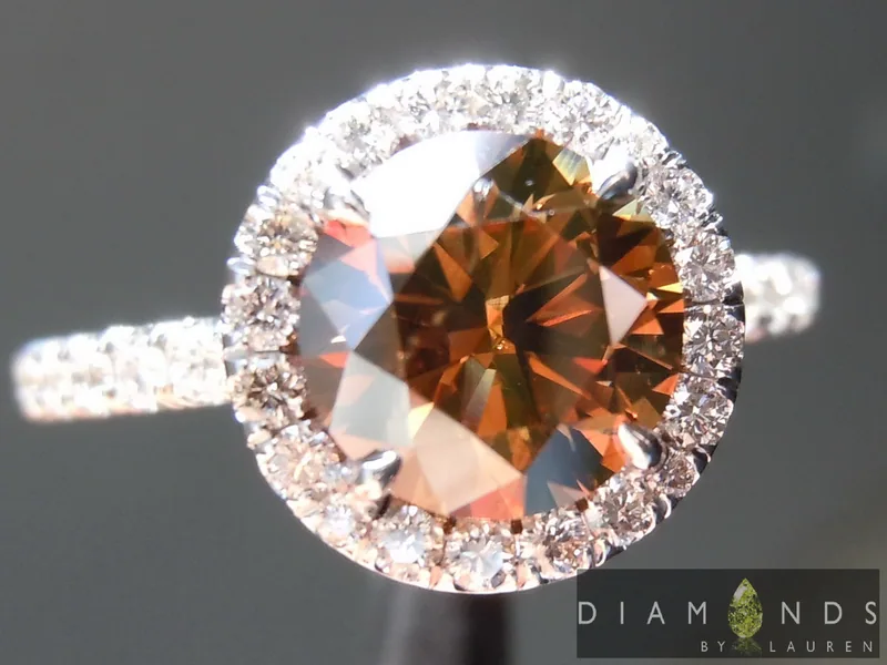 1.57ct Brown SI2 Round Brilliant Diamond Ring R6823