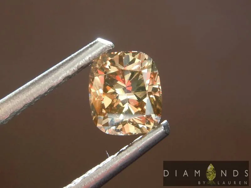 0.51ct Brown SI2 Cushion Cut Diamond Ring R6836