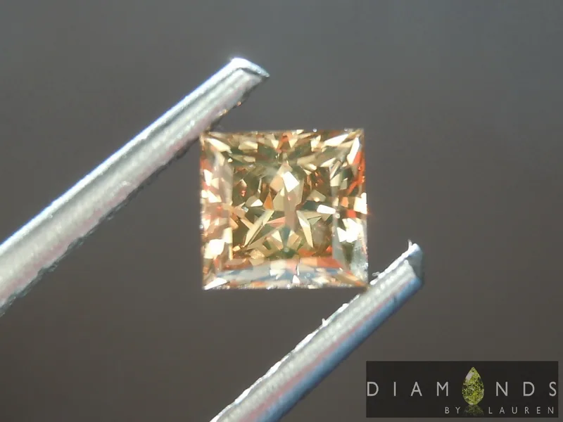 0.48ct Dark Yellowish Brown VS1 Princess Cut Diamond R6837