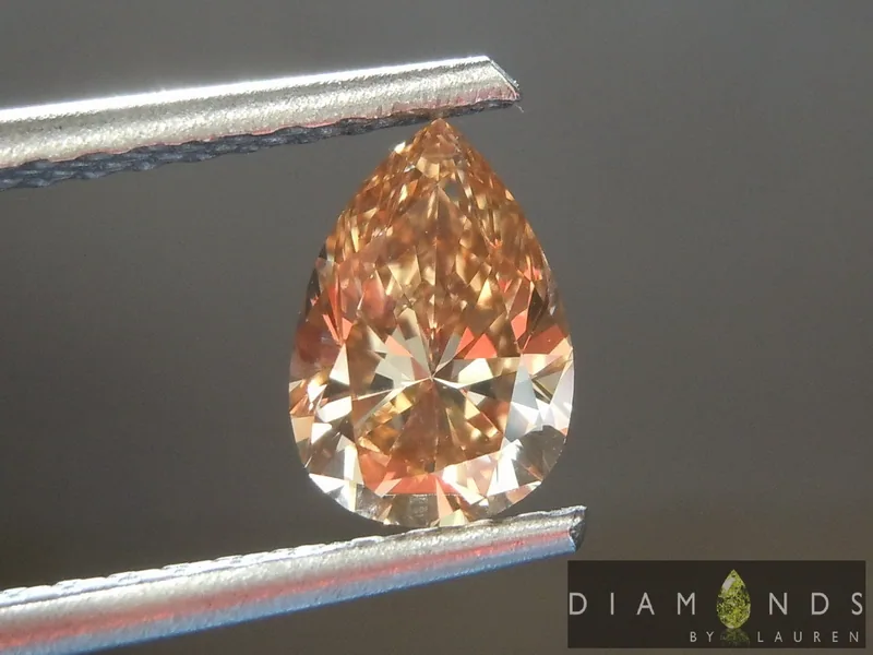 0.90ct Brown-Orange SI1 Pear Diamond R6844