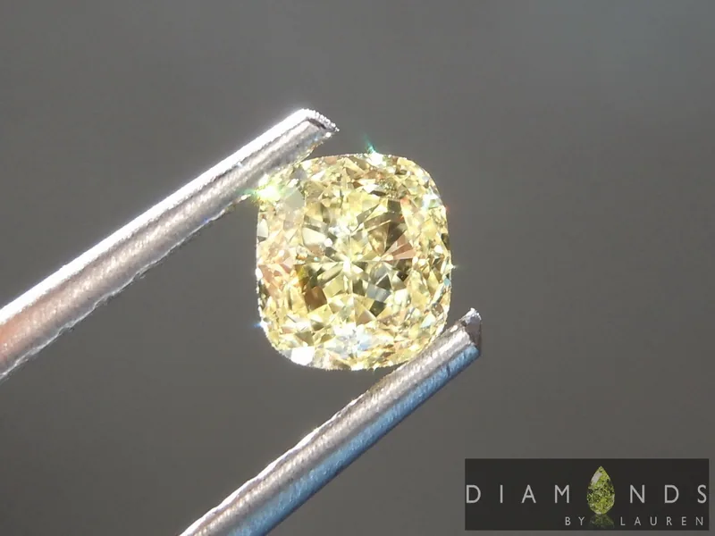 0.64ct Fancy Yellow VS2 Cushion Cut Diamond R6864